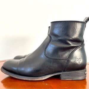 Frye Black Leather Combat Boots